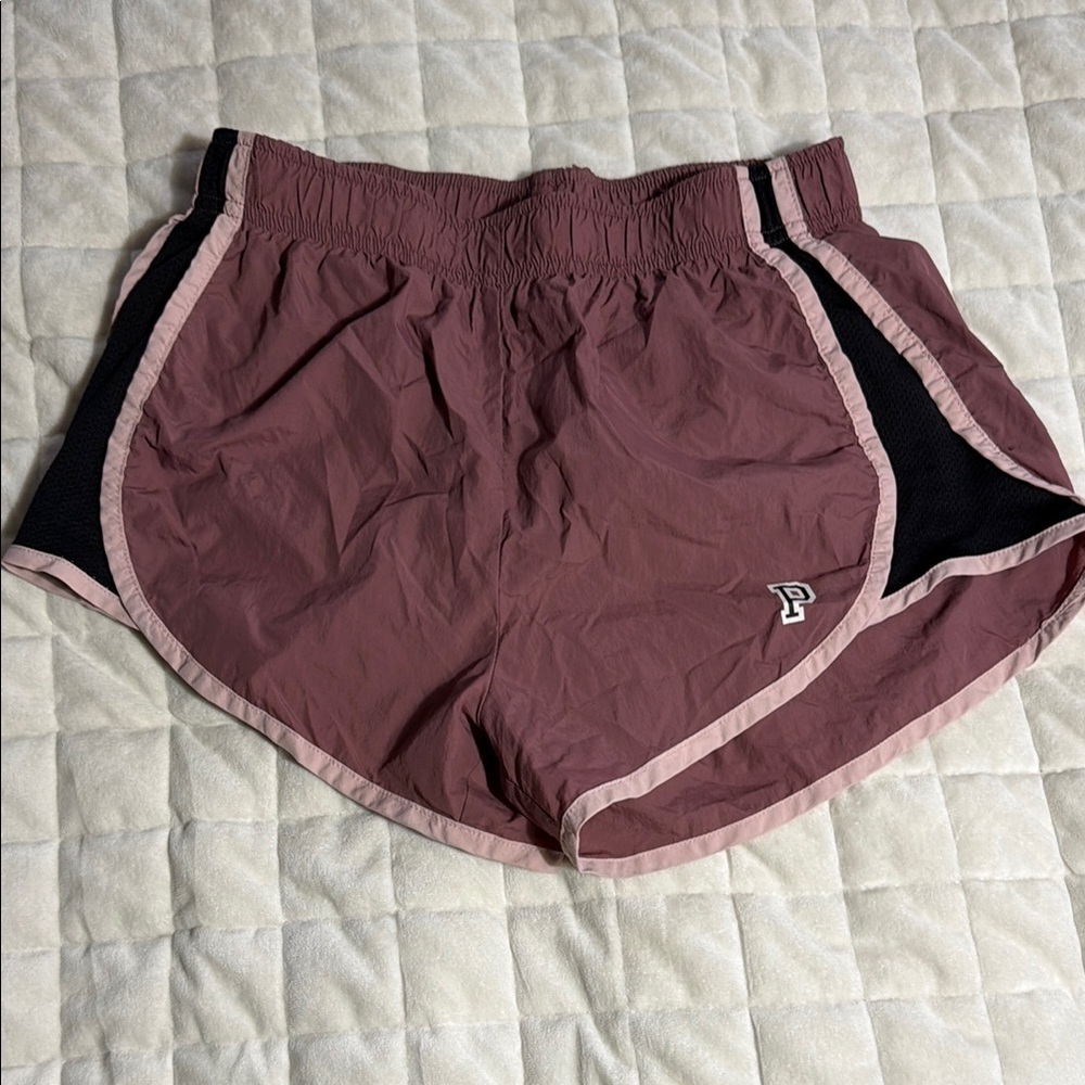 Poppington Women’s Mauve Running Shorts with Pink Trim